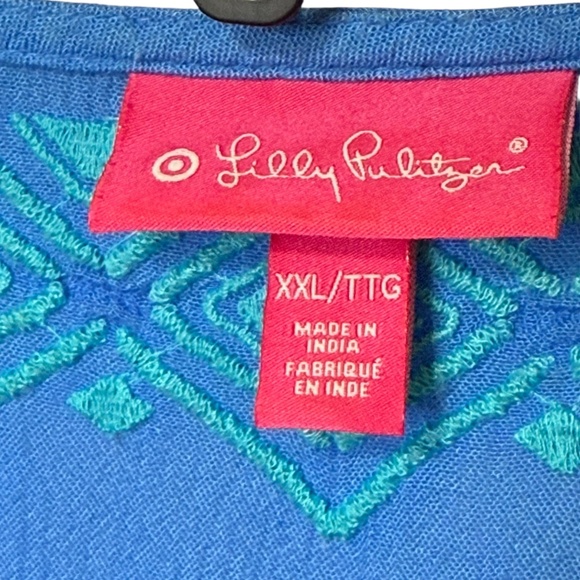 Lilly Pulitzer Embroidered V-Neck Platter Top With Butterfly Sleeves - Picture 6 of 9